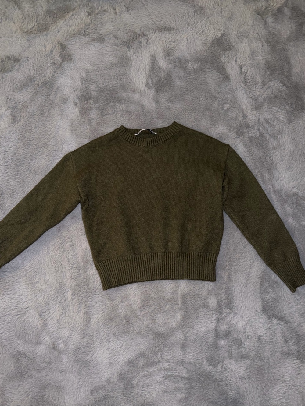 Zara Olive Green Crewneck Sweater